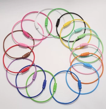 Colorful Steel Wire Rope Painted Keychain Stainless Steel DIY Decorative Accessories Ring Loop Handmade Pendant Buckle Key Ring