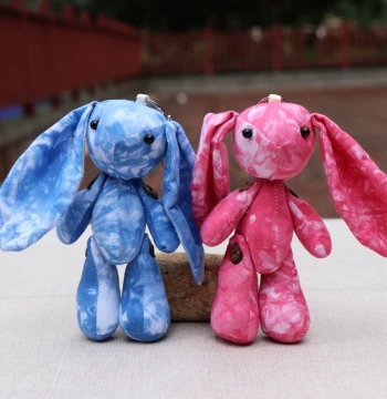 Tie-Dye Indigo Fabric Rabbit Ornament