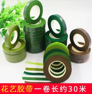 DIY Handmade Floral Tape No. 2, Green Paper Tape for Wrapping Flower Stems, Materials for Fresh Roses and Silk Flower Making
