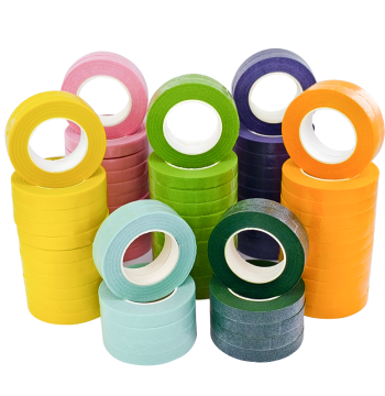 Multi-color Adhesive Tape Handmade Floral Tape Crepe Paper Flower Making Stem Wrapping Silk Flower Bouquet Packaging DIY Paper Art