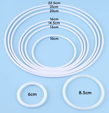 White Plastic Rings for DIY Handmade Wreaths, Dreamcatcher Materials, Car Ornaments, and Decorative Plastic Hoops