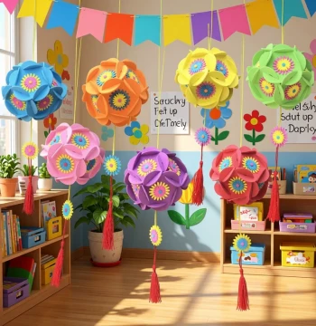 Handmade DIY Flower Ball Kit Colorful Embroidered Hanging Ornament
