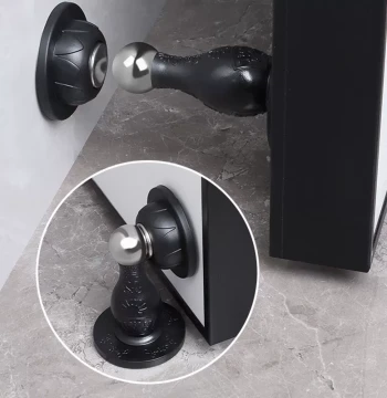 Door Stopper Magnetic Anti-Collision Sticker, No Drilling Required, Main Door Entrance Safety Door Card, Floor Bumper, Transparent Silent Door Stop Suction Cup