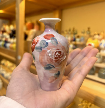 Oil Painting Style Jingdezhen Hand-Painted Ceramic Small Vase Creative Retro Home Desktop Ornament