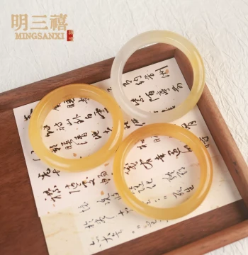 Natural Jadeite Yellow Dragon Jade Bangle Ice-Translucent Jade Bracelet Jade Jadeite Yellow Fei Bangle Gold Silk Jade Yu Tai Cui Jade