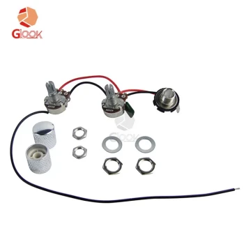 Guitar/Bass Pre-wired Kit PB Potentiometer Volume Tone Knobs Jack Capacitor Switch Caps