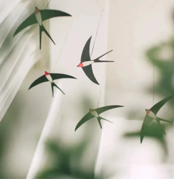 Indoor Corridor Handmade Balanced Swallow Hanging Ornament for Environmental Creation, Kindergarten School Creative Layout Decor DIY Pendant