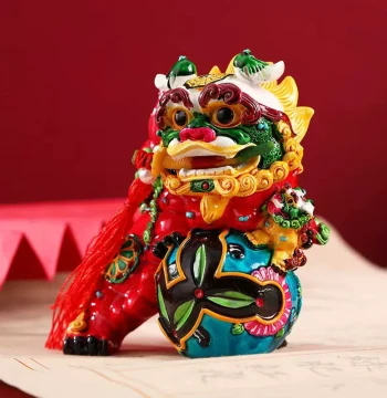 2024 New Forbidden City Cultural Creative Lion Pair Decorative Ornaments, Ceramic Handcrafted Home Guardian and Wealth Attractor, Unique Gift