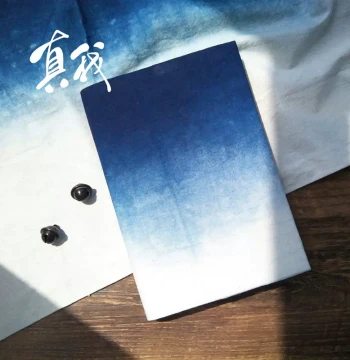 Handmade Fabric Book Cover Blue Tie-Dye Adjustable
