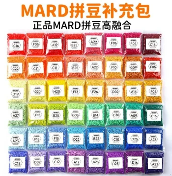 MARD Family Fuse Beads Refill Pack 221 Colors Complete Material Kit with Handmade DIY Tool Set 2.6mm Beads