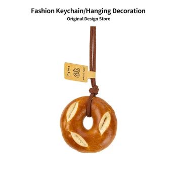 Creative Simulated Food Handmade Pretzel Bread Pendant, Cute Car Rearview Mirror Ornament, Mini DIY Decor
