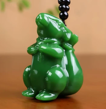 Natural Hetian Jade Jasper Money Bag Rabbit Handheld Ornament, Xinjiang Jade Zodiac Rabbit Peace Amulet Pendant