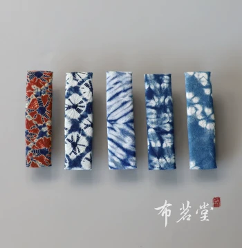 Bumingtang Handmade Tie-Dye Textile Square Hair Clip Bow Knot Head Flower