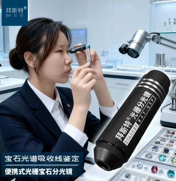 Grating Spectroscope for Jadeite and Tourmaline Spectral Analysis Includes Spectral Chart Jewelry and Jade Identification Tool by Bestscope
