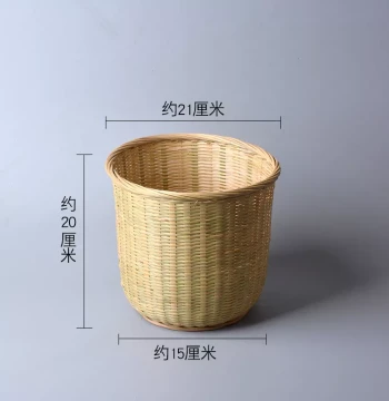 Bamboo Basket Handmade Bamboo Weaving Round Household Large Kitchen Steamed Bun Basket Rice Washing Basket Bamboo Products Craft Storage i.