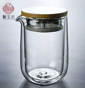 Xinyufang Heat-Resistant Glass Teapot, Travel Filter Tea Water Kung Fu Tea Set, Creative Double-Layer Insulated Teapot for Home Use