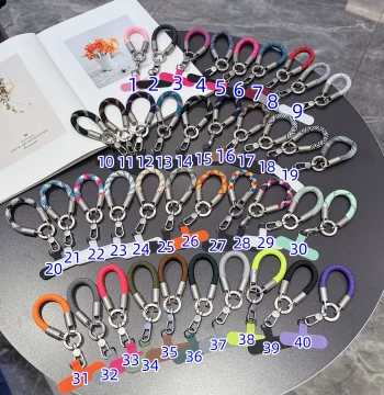 Premium Colorful Finger Short Rope Braided Cord Phone Charm Keychain DIY Handmade Decorative Accessory New Style