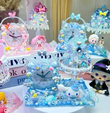 DIY Alarm Clock Night Light Kit with Cream Glue for Girls