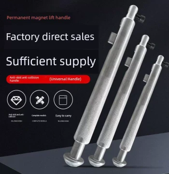 Permanent Magnet Lifter Handle, Heavy-Duty Magnetic Hoist Suction Cup Accessories, 400kg 600kg 1 Ton, Anti-Collision Handle Switch
