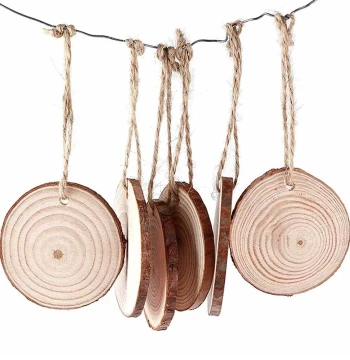 Holed Round Wood Slices Blank Painting Calligraphy Writing Kindergarten Environment Creation Handmade DIY Decorative Background Wall Ornaments
