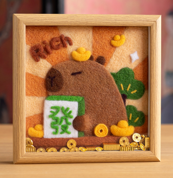 Wool Felt Needle Felting DIY Kit: Creative Handmade Doll Ornaments, Couple's Birthday Gift, Frame Decorative Art