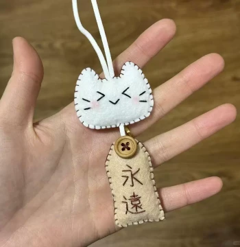 Lucky Cat Amulet Non-Woven Fabric DIY Handmade High-Value Creative Decoration School Bag Pendant Gift for Best Friends