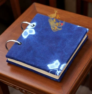 Dali Tie-Dye Handmade Indigo Fabric Cover Notebook - Portable Vintage Creative Journal for Travel