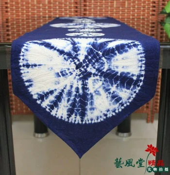 Dali Bai Ethnic Tie-Dye Table Runner – Long Decorative Fabric for Tea Table & TV Cabinet
