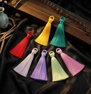 Handmade 4CM Ancient Chinese Style Coil Tassel Fringe Wrinkle-Resistant Pendant Clothing Decorative Charm Head DIY Hair Accessory 90 Colors