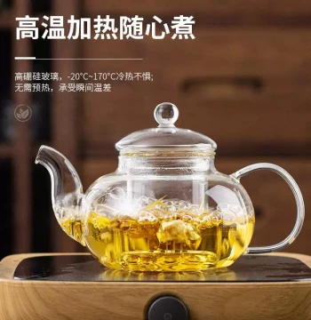 High-Temperature Thickened Glass Teapot – Suitable for Heating, Boiling Tea, and Brewing Flower or Loose Leaf Tea at Home