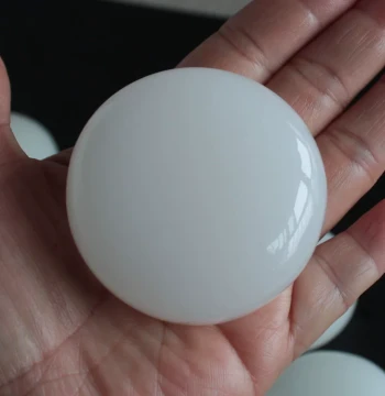 Shuiyu Bingpo Natural Afghan White Jade Hand Piece, Round Cake Play Stone, Carbonate Mineral Calcite Raw Stone