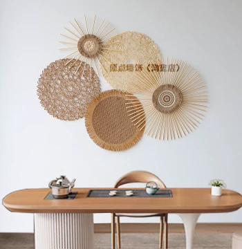Nordic Moroccan Hanging Ornament, Handmade Straw Woven Circular Wall Decor, Homestay Wall Decoration, Bedroom Soft Furnishing Wall Hanging