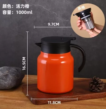 316 Stainless Steel Steeping Teapot – Large Capacity Tea Brewer for Home & Office with Infuser Separation