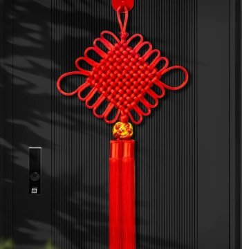 Handmade Chinese Knot Hanging Ornament for Entrance Hallway, Medium-Large Living Room Peace Knot, TV Wall Decor for Housewarming