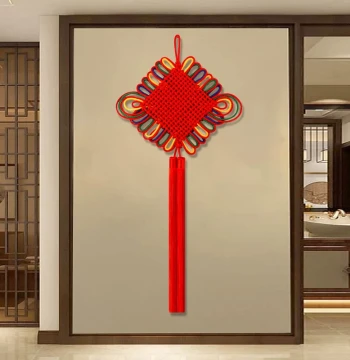 Premium Chinese Knot Large Hanging Ornament for Living Room and Entryway, Handmade Ruyi Knot for New Year Festive Decoration