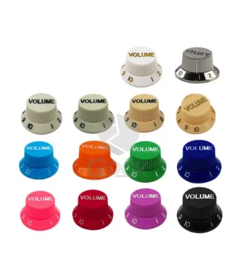 Electric Guitar Potentiometer 6mm Bore Knob Cap, Volume/Tone Plastic Control Knob, SQ Switch Button