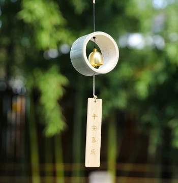 Spring Decorative Hanging Ornament Bamboo Wind Chime Outdoor Chinese Ancient Style Bamboo Tube Bell Hanging DIY Creative Handmade Decoration