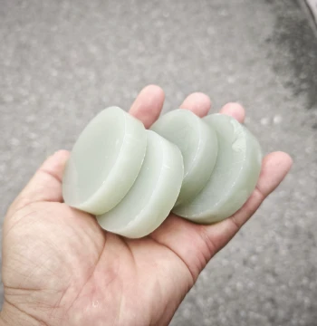 High-Quality Qinghai Material Green-White Jade Bracelet Core Raw Stone Fine Moist Pendant Jade Handle Piece Crack-Free Jade Material