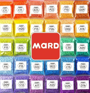 MARD Family Fusion Supplement Pack Perler Beads 221 Colors Complete Set - Children's Handmade DIY Material Kit