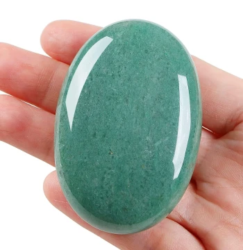 Oval Natural Green Aventurine Palm Stone Sandstone Raw Stress-Relief Play Piece Aventurine Jade Ornament Stone
