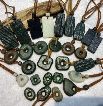 Hetian Jade Peace Safety Tablet Pendant, Safety Buckle, Hand Piece, Bracelet, Bangle, Display Item - Ximu River Polished Jade Rough Stone
