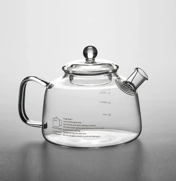 High-Temperature Resistant Glass Tea Kettle High Borosilicate Glass Home Tea Brewing Pot with Scale Open Flame Stove-Top Tea Kettle
