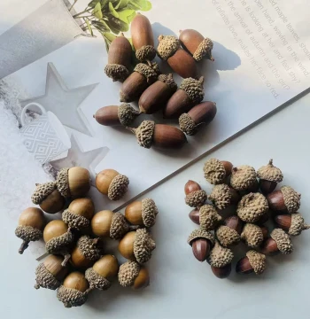 Mori Style Natural Dried Acorn Large Round Acorn Decor, Handmade Dried Flower Pendant for Kindergarten Environment Creation
