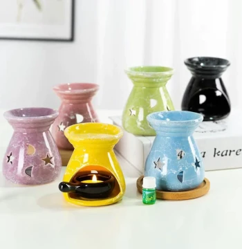 Ceramic Aromatherapy Lamp, Essential Oil Diffuser, Candle Humidifier, Silent Incense Burner for Bathroom Deodorizing and Mosquito Repellent