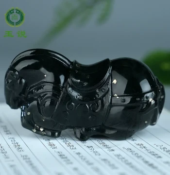 Yu Shuo Hetian Jade Zodiac Horse Hand Piece for Men - Green Jade 3D 'Instant Wealth' Ornament with Certificate