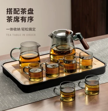 YIHUTEA Glass Tea Set, Home Luxury High-End Brewing Teapot and Drinking Cups, Office Set 2026 New Arrival