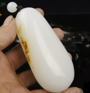Jade Hand Pieces, White Jade Raw Stone Hand Play Piece, Men's Style Hand Ornament Gift with Free Shipping