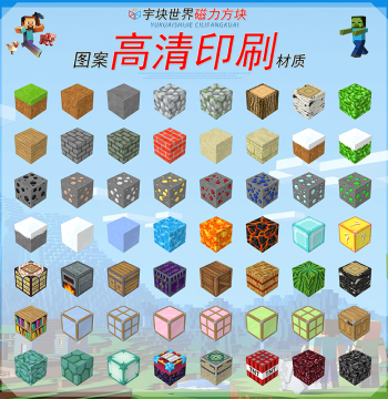 Minecraft Magnetic Block Building Bricks, Magnetic Construction Plastic Cube Toys for Boys, Educational Model