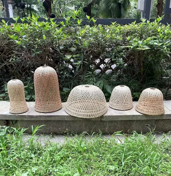 Zen Bamboo Weaving Lampshade, Handwoven Home Pendant Light, Retro Chinese Pastoral Decor Leisure Restaurant Bar Premium Lantern