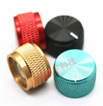 20×13 Aluminum Alloy Mesh Diagonal Pattern Knob Splined Shaft Potentiometer Encoder Electrical Switch Instrument Adjustment Knob Cap